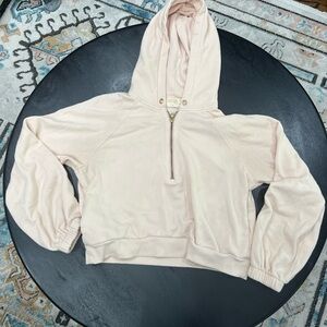 🤩Nation LTD🤩Women's Cream Quarter Zip Hoodie Sweatshirt Size Medium